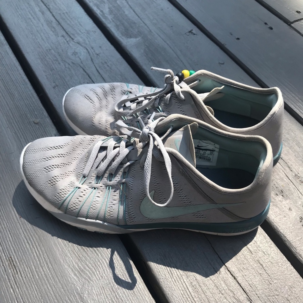 blue & grey nike shoes